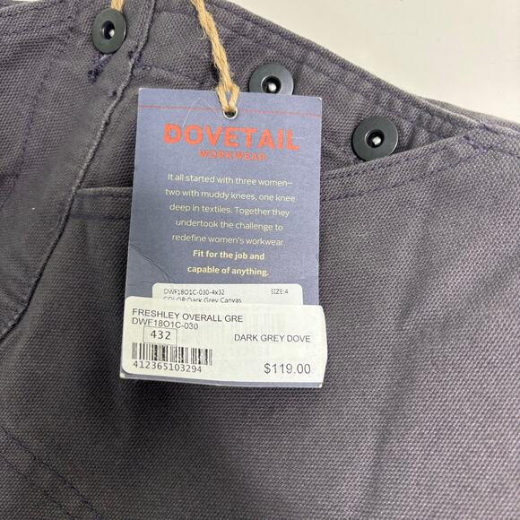 Dovetail Workwear Womens Freshley Overall Gray Stretch Canvas 4/32 - Picture 5 of 12
